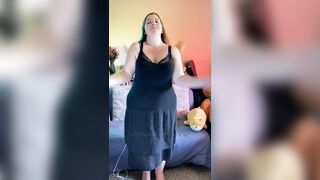 Edging Orgasms - WeVibe and Hitachi - Black Dress Stripping - BBW 38G Torpedo Bra and G-string - 4 image