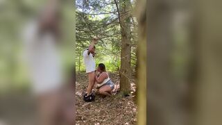 Horny milf gets fucked while on a hike in the woods - 2 image