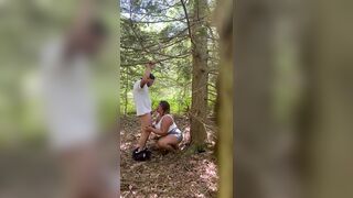 Horny milf gets fucked while on a hike in the woods - 3 image