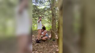 Horny milf gets fucked while on a hike in the woods - 4 image