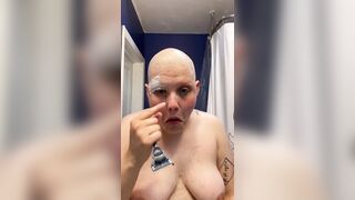 Hairless Whore - Adama Daat Amateur Fetish Head and Brow Shave - 15 image