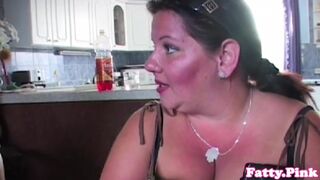 Fat mature fucking between massive tits - 1 image