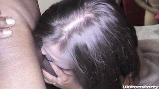 Lusty English girls Crystal Smith and Jamie Ray enjoy a gangbang - 12 image