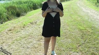 real hot mom, amateur milf is flashing naked on the trail - 2 image