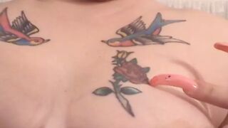 Sex toy loving thick bbw tattoed lesbians love to pleasure their pussies - 1 image