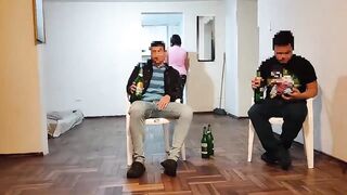 I go to my friend's house to watch the soccer game the wife starts flirting with me while the husband doesn't see I fuck her until I cum inside - 2 image