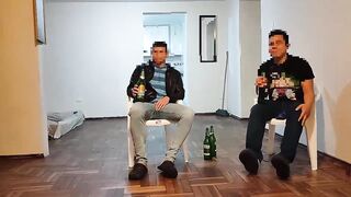 I go to my friend's house to watch the soccer game the wife starts flirting with me while the husband doesn't see I fuck her until I cum inside - 3 image