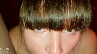Russian milf gives FOOTjob & BLOWjob with big natural tits POV - 1 image