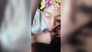 BBC fills my pretty redbone mouth with thick cum I spit it out on the dick