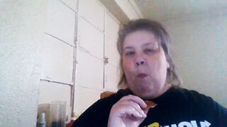 It's Pork Chop Night! Feedee SSBBW Koi pigs out on a pork chop - 12 image