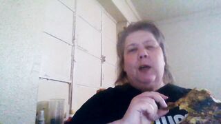 It's Pork Chop Night! Feedee SSBBW Koi pigs out on a pork chop - 4 image