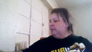 It's Pork Chop Night! Feedee SSBBW Koi pigs out on a pork chop