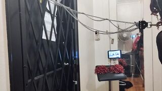 Senorita the dirty diva enjoying herself in front of the mirror