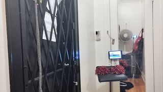 Senorita the dirty diva enjoying herself in front of the mirror