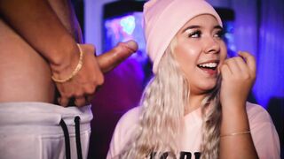 Horny blonde calls her neighbor to lend her his cock to broadcast live - 15 image