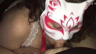 Wife deepthroats and thuckles