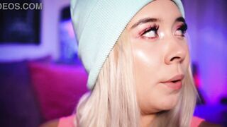 Pretty girl sucks a hard cock for you