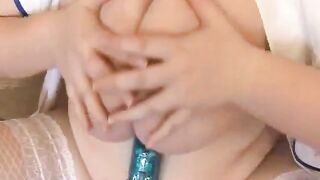 Fat Chubby BBW Nurse with great big tits masturbating - 4 image
