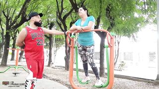 Find my neighbor's whore in the park and she invites me to fuck her at her house - 2 image