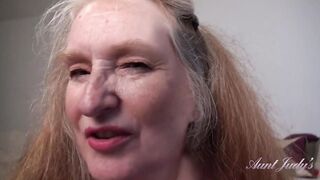 AuntJudys - Your Busty 61yo GILF Stepmom Maggie Jacks you off & Sucks your Cock (POV) - 4 image