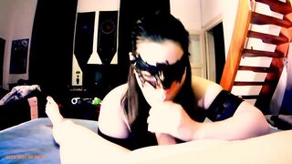 Big titted sub slut suck me off & drink all my cum