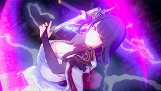 Genshin Impact: Raiden Shogun Sex with a Beautiful Girl. (3D Hentai) - 1 image