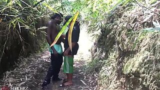 A University Student Got Fucked At The Bush Track While Coming Back But She Later Enjoyed The Hot Sex Somewhere In Africa - 1 image