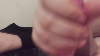 Chubby Wife with hairy pussy gives POV handjob with slow motion - 11 image