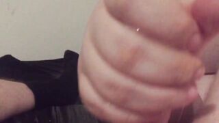 Chubby Wife with hairy pussy gives POV handjob with slow motion - 13 image