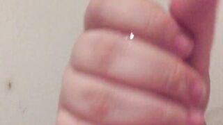 Chubby Wife with hairy pussy gives POV handjob with slow motion - 7 image