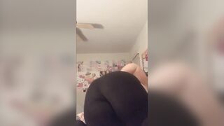 ebony teen ssbbw plays with her clothed cunt: OF @bodaciouzbrat - 3 image