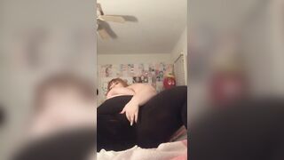 ebony teen ssbbw plays with her clothed cunt: OF @bodaciouzbrat - 4 image