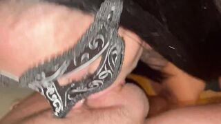 BIG ASS MILF SUCKING DICK BLOWJOB DEEPTHROATH CHOKING - 14 image