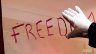 Busty blonde milf with a very nice rack and cute face sucks a big cock behind the curtain - 7 image