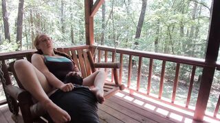 Outdoor Porch Swinging Blow Job and Pussy Licking with Ginger MILF Wife With Long Braided Hair - 5 image