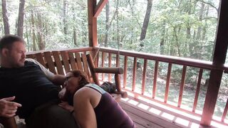Outdoor Porch Swinging Blow Job and Pussy Licking with Ginger MILF Wife With Long Braided Hair - 7 image