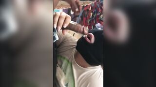 Nerdy co-worker walked me close to her job to eat dick and get facial - 6 image