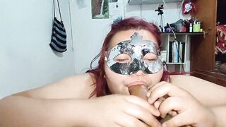She loves to play with my dick in her mouth and rub it on her face - 12 image