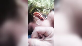 I cum on her face while she pump her nipple - 15 image