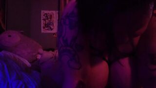 Bbw in shibari cumming twice on a thick toy - 12 image