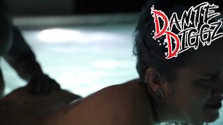Big Booty Latina BBC Freak Jenny Picante Gets A Pool Party BBC Sandwich - 3 image