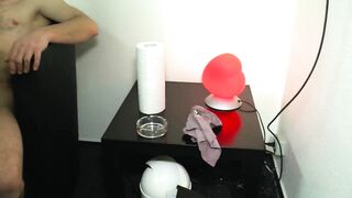 In the pornographic booth the German blonde bbw copies the positions shown to get pleasure with the cock available - 8 image