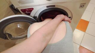 StepMom got Stuck in the washing machine and was Fucked.