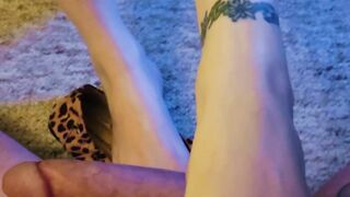 Sexy Shoe & Foot Job +Femdom Orgasm Denial & Ruined Orgasm of Big Cock w HUGE-TIT Mature Femdom MOMMY Mistress Thursday - 8 image