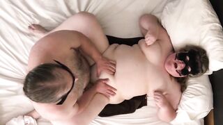 BBW fuck missionary, fingering belly button armpit licking. Belly play, grab fat. Obese shake tummy. Female milf orgasm - 13 image