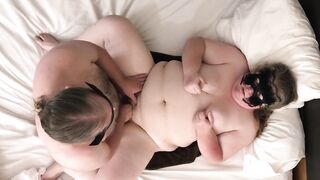 BBW fuck missionary, fingering belly button armpit licking. Belly play, grab fat. Obese shake tummy. Female milf orgasm - 9 image