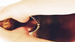 Hot blue eyes blonde pawg licks my cum off her booty - 2 image