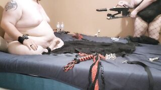 Goth bbw Wife dominates hubby then makes him watch her cum. - 7 image