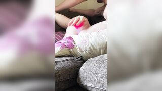 filmed with iphone very rough double penetration  double dildo double orgasm close up - 6 image