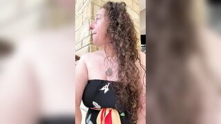 Trying to Drink a Smoothie in Public with REMOTE CONTROL SEX TOY Orgasming in the Mall - 6 image